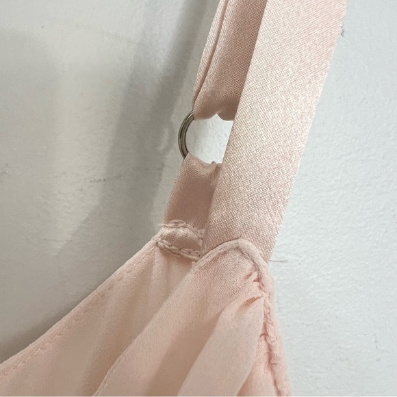Y2K Oscar de la Renta Pink Label blush pink chiffon baby doll chemise nighty L - Picture 13 of 17